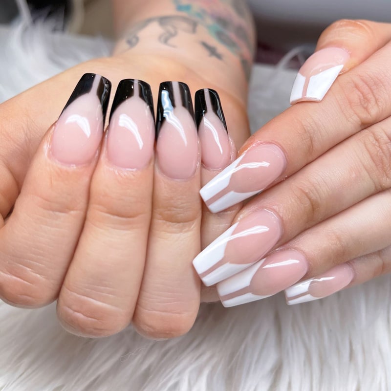 White Tips with Clear Gel Fill-ins